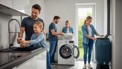 Wasser sparen Haushalt Familie