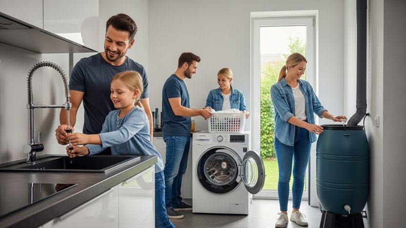 Wasser sparen Haushalt Familie